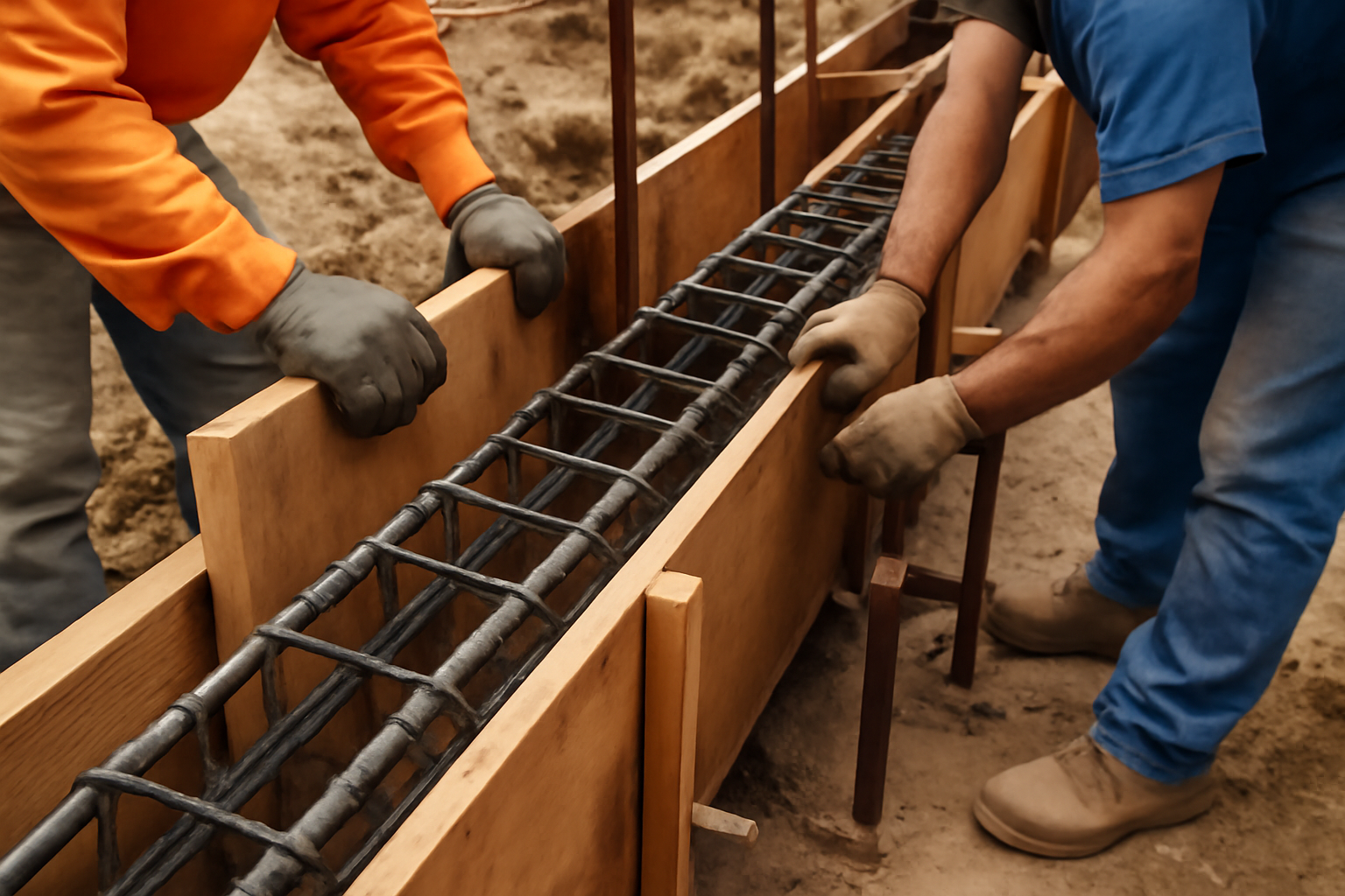 formwork to ground beams